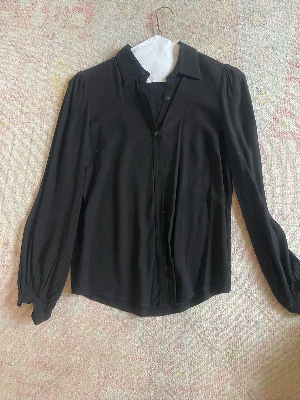 Emerson Fry Black Button-Front Long Sleeve Blouse